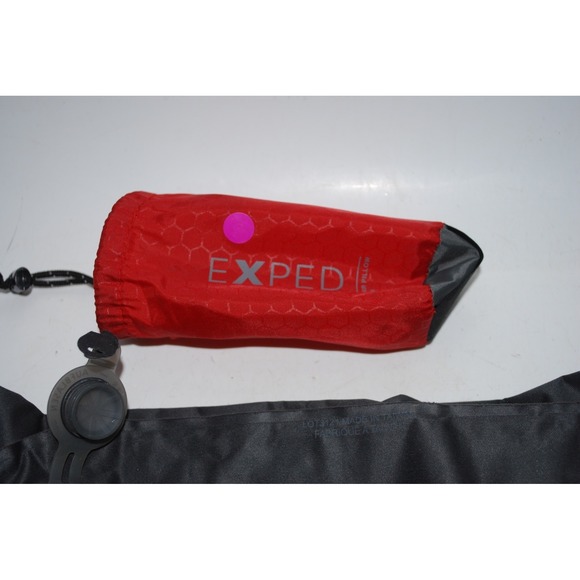 Exped Air Pillow Medium Red Gray with Carry Bag Used Camping Travel - Picture 2 of 5